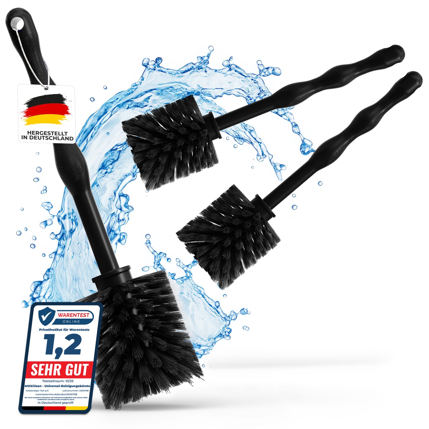 MOXClean®Premium Universal Reinigungsbürste 3 Set Schwarz  Made in Germany