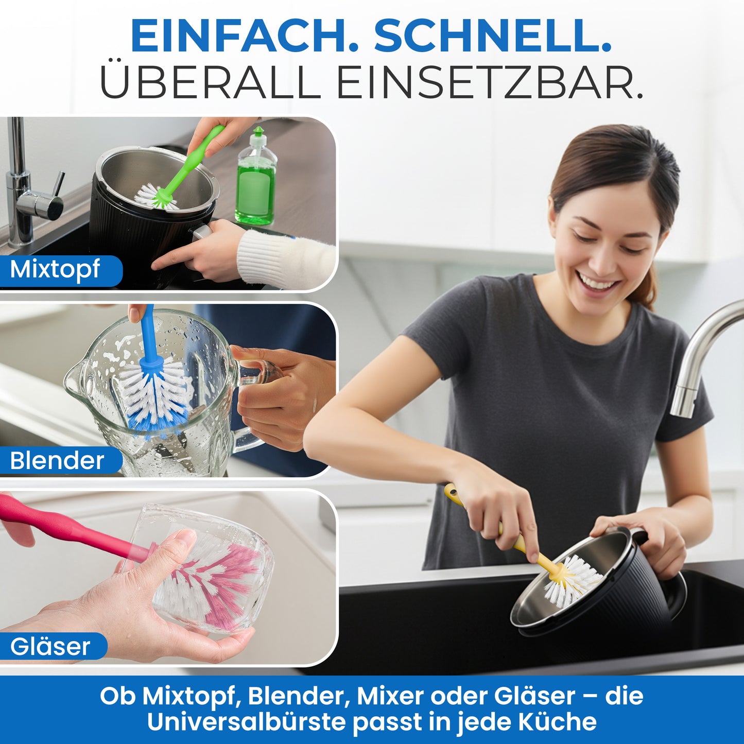 MOXClean® Premium Universal Reinigungsbürste in Bunt Made in Germany